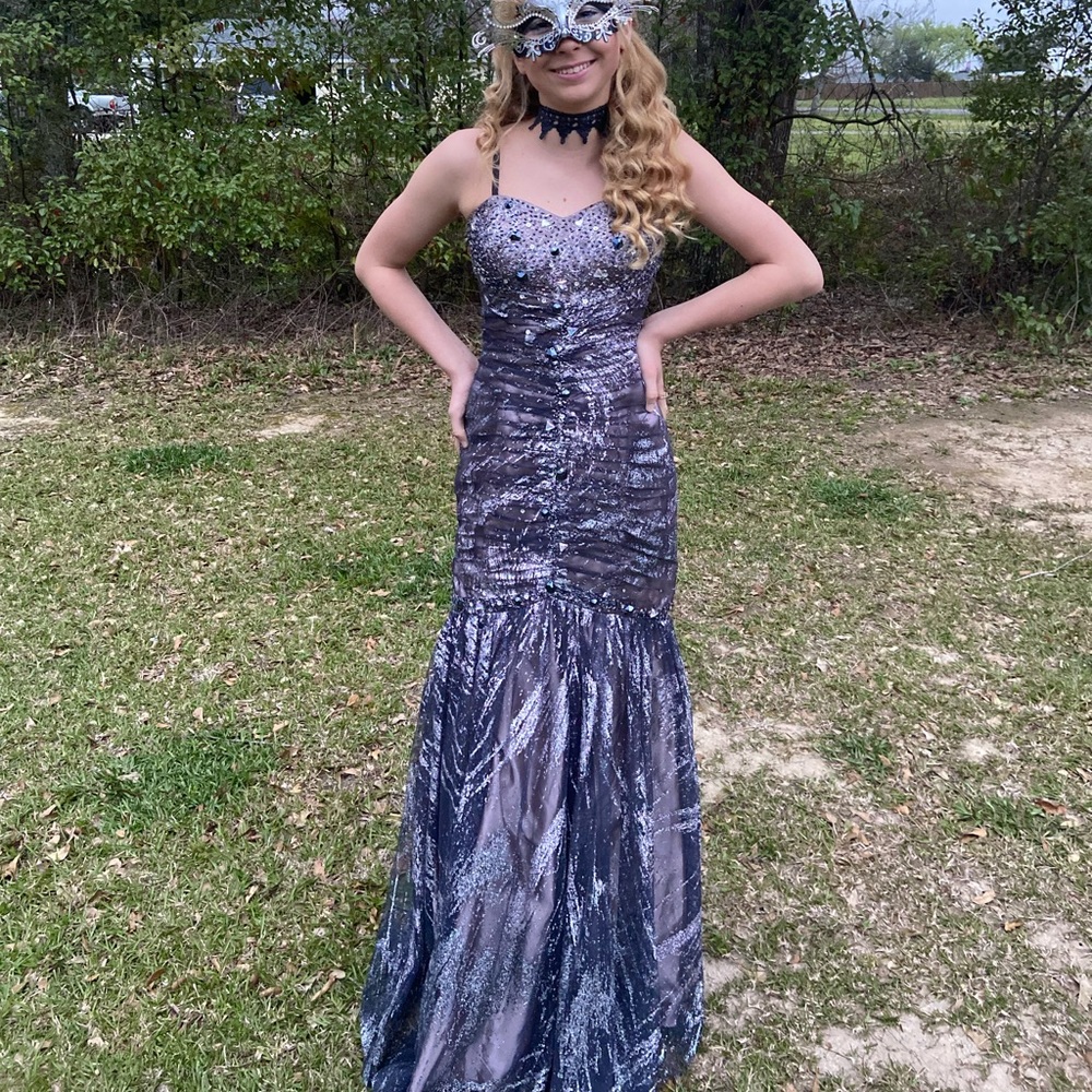 a long mermaid sparkly dress